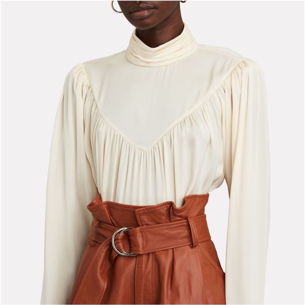 INTERMIX Cream Adelaine Blouse small